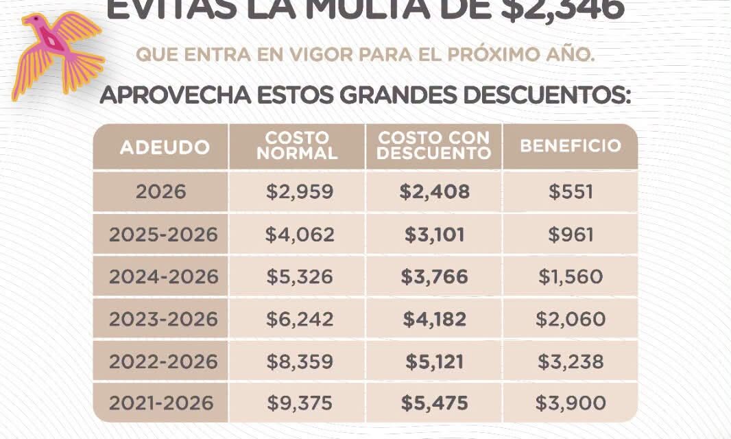 ¡APROVECHA LOS DESCUENTOS EN EL REEMPLACAMIENTO VEHICULAR!